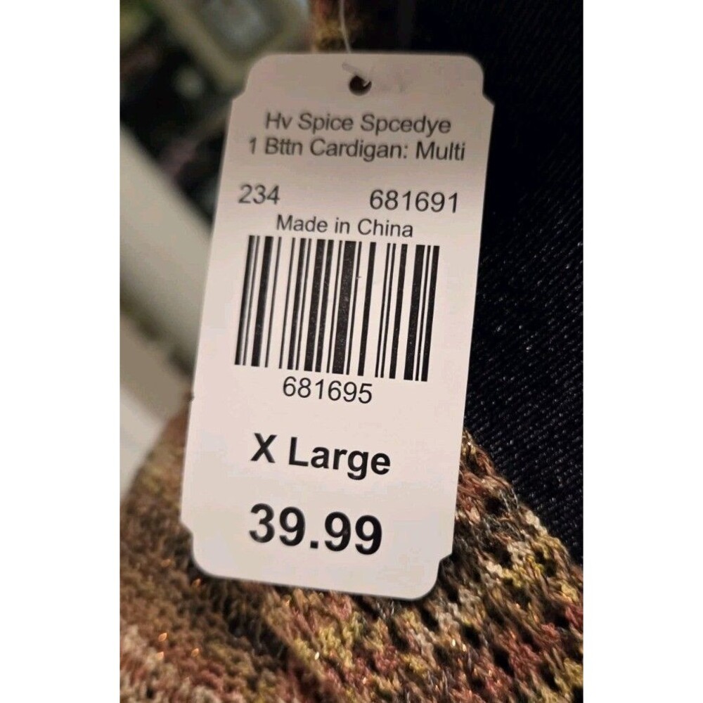 Spicedye Womens Open-Knit V-Neck 1 Button Long Sleeve Cardigan - Size XL - Picture 5 of 14